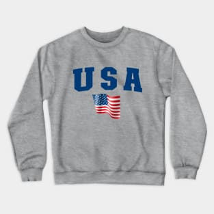 USA Star United States of America with the flag in waving waved Crewneck Sweatshirt